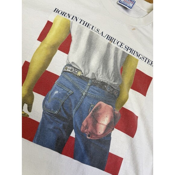 Bruce‎ Springsteen Born in the USA t-shirt 1999 Size XL White Concert Tee - Picture 1 of 14
